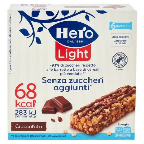 Hero Light Barrette Cioccolato 6 x 20 g