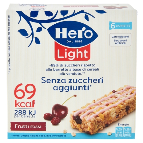 Hero Light Barrette Frutti rossi 6 x 20 g