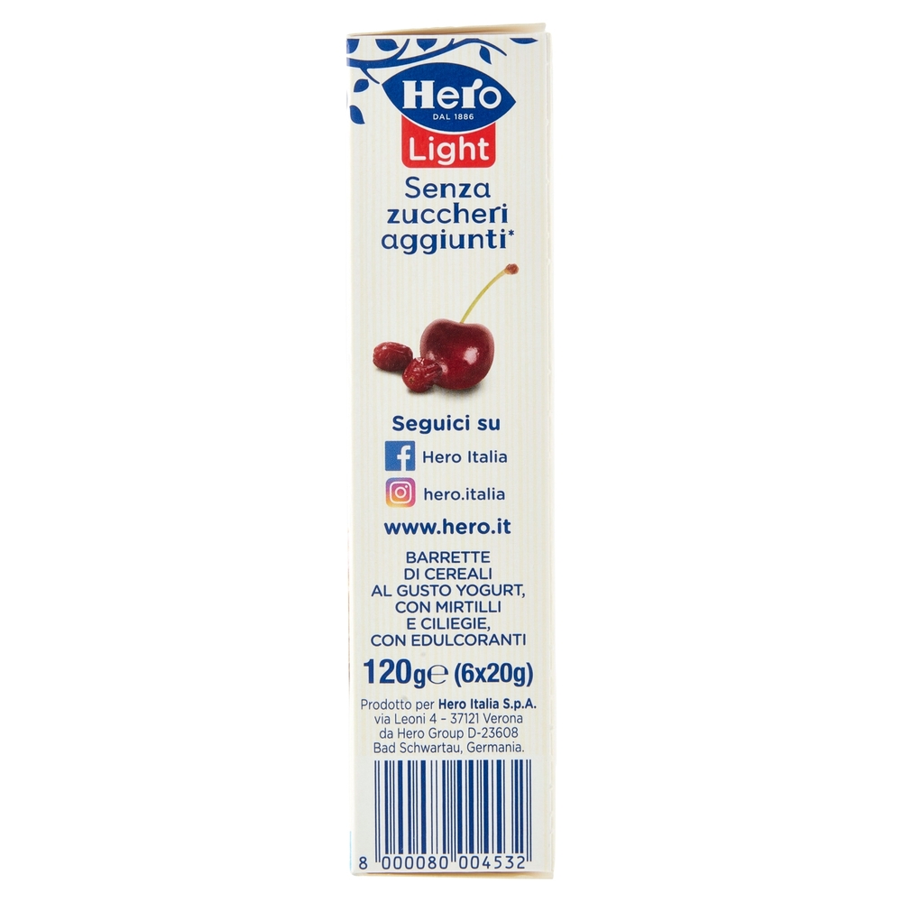 Hero Light Barrette Frutti rossi 6 x 20 g