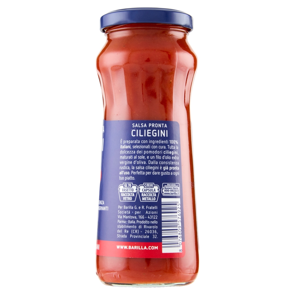 Barilla Salsa Pronta Ciliegini 100% ingredienti italiani 300g