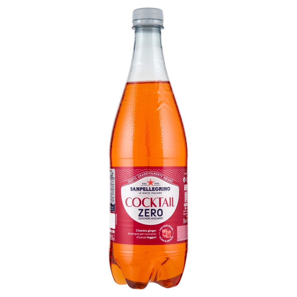 BIBITE SANPELLEGRINO, Bevande Gassate, Cocktail Zero, Pet 75cl