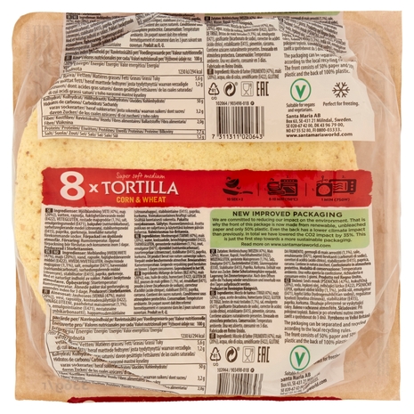 Santa Maria Super soft medium Tortilla Corn & Wheat 8 Medium 336 g
