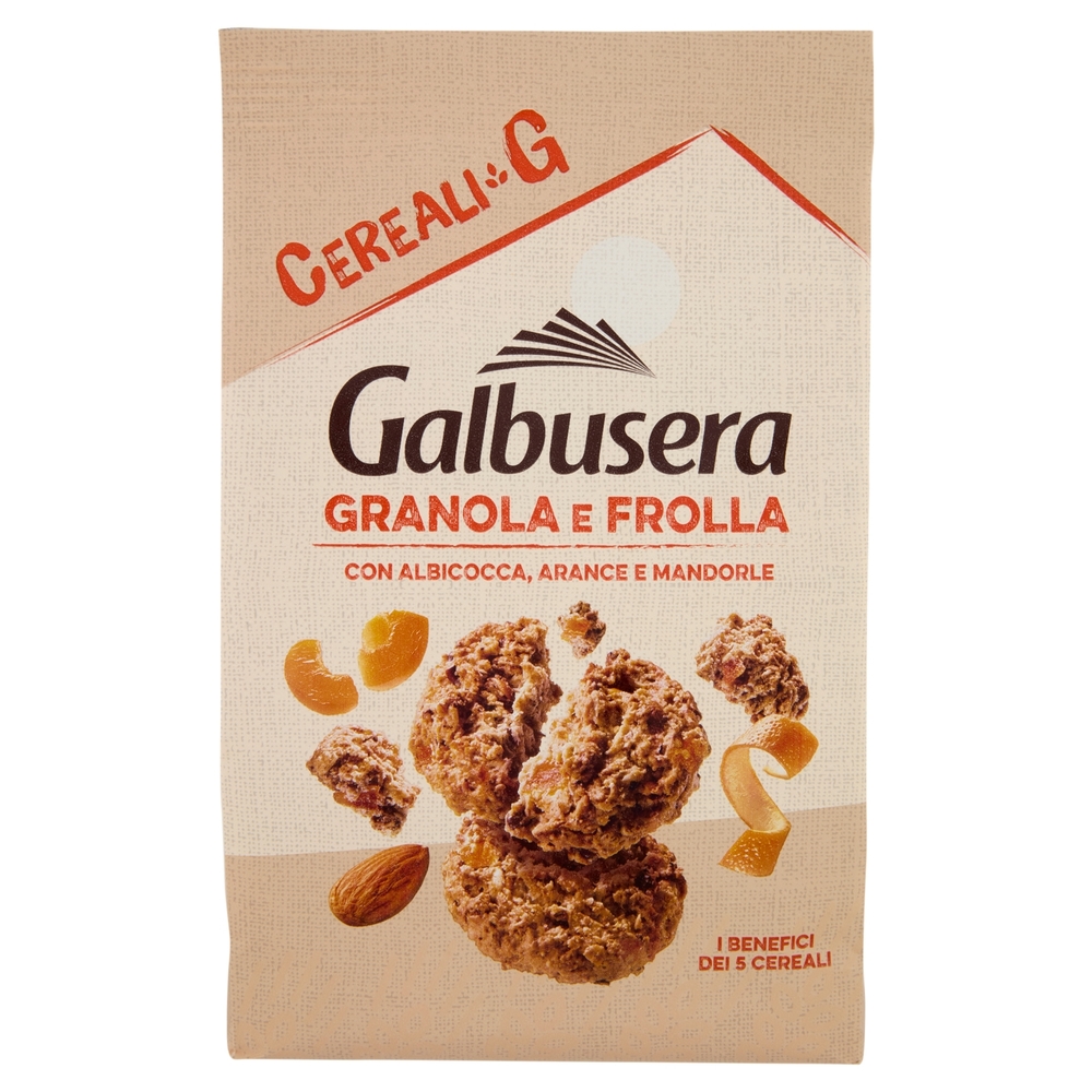 Galbusera Cereali G Granola e Frolla con Albicocca, Arance e Mandorle 300 g