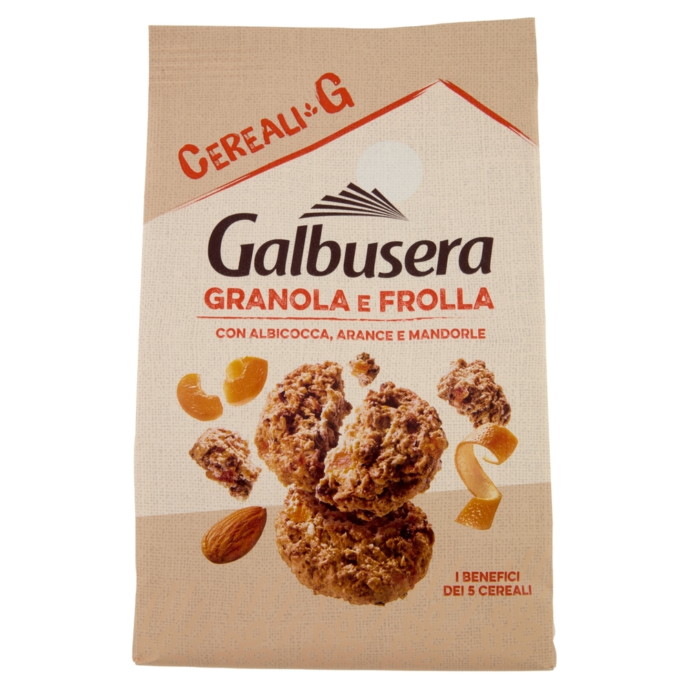Galbusera Cereali G Granola e Frolla con Albicocca, Arance e Mandorle 300 g