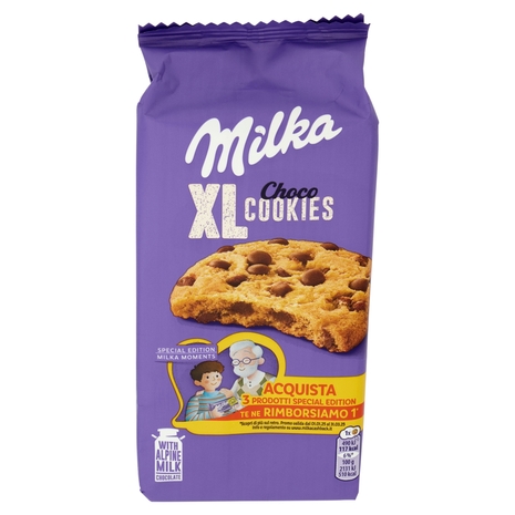 Milka Cookies XL, maxi cookie con cioccolato al latte Milka - 184g