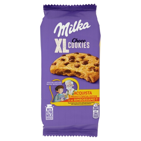 Milka Cookies XL, maxi cookie con cioccolato al latte Milka - 184g