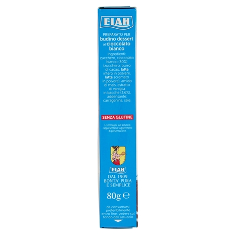 Elah Buon Dessert Preparato per Budino Dessert al cioccolato bianco 80 g