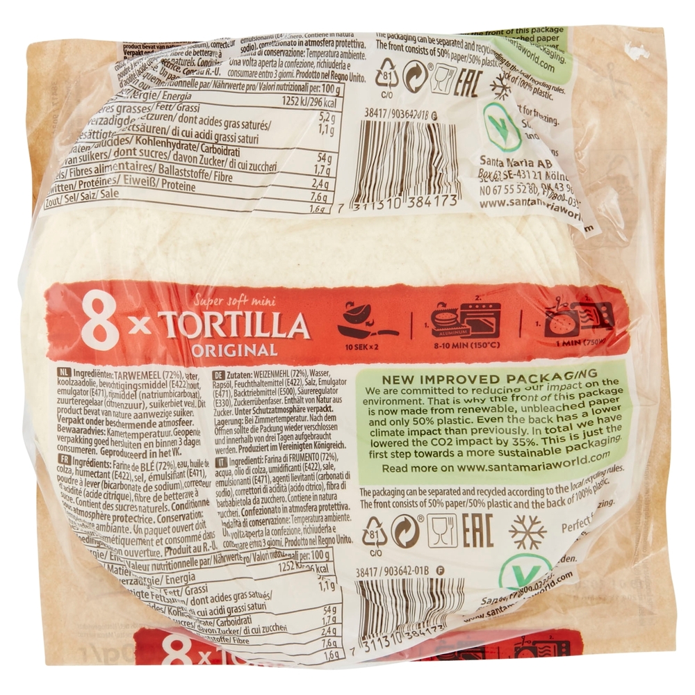 Santa Maria Super soft mini Tortilla Original 8 Small 200 g