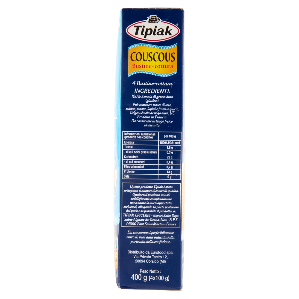 Tipiak Couscous Bustine-cottura 4 x 100 g