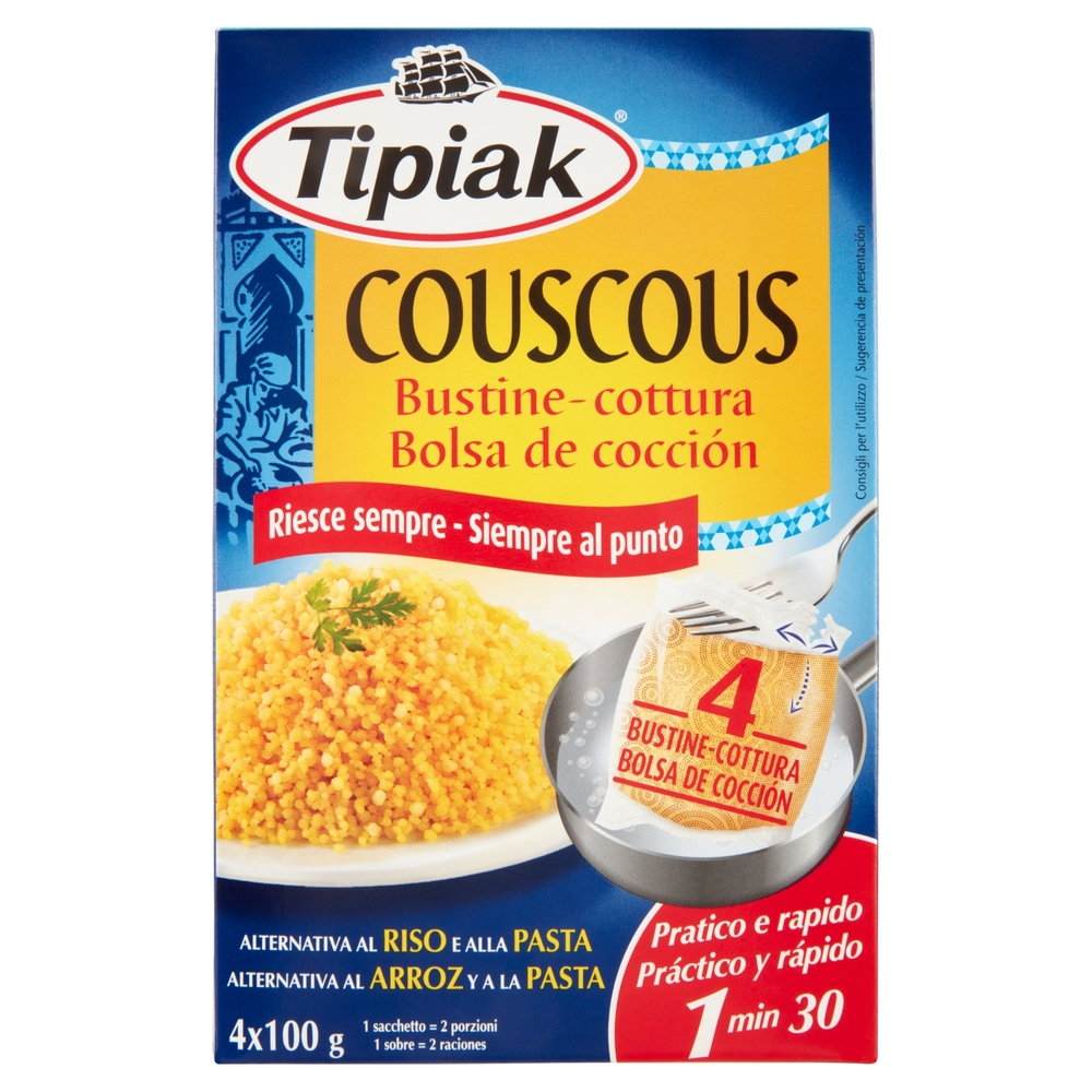 Tipiak Couscous Bustine-cottura 4 x 100 g