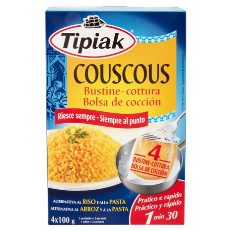 Tipiak Couscous Bustine-cottura 4 x 100 g