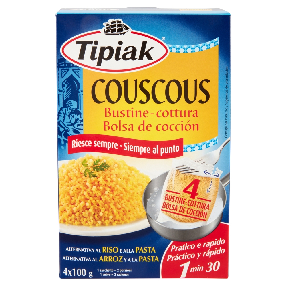 Tipiak Couscous Bustine-cottura 4 x 100 g