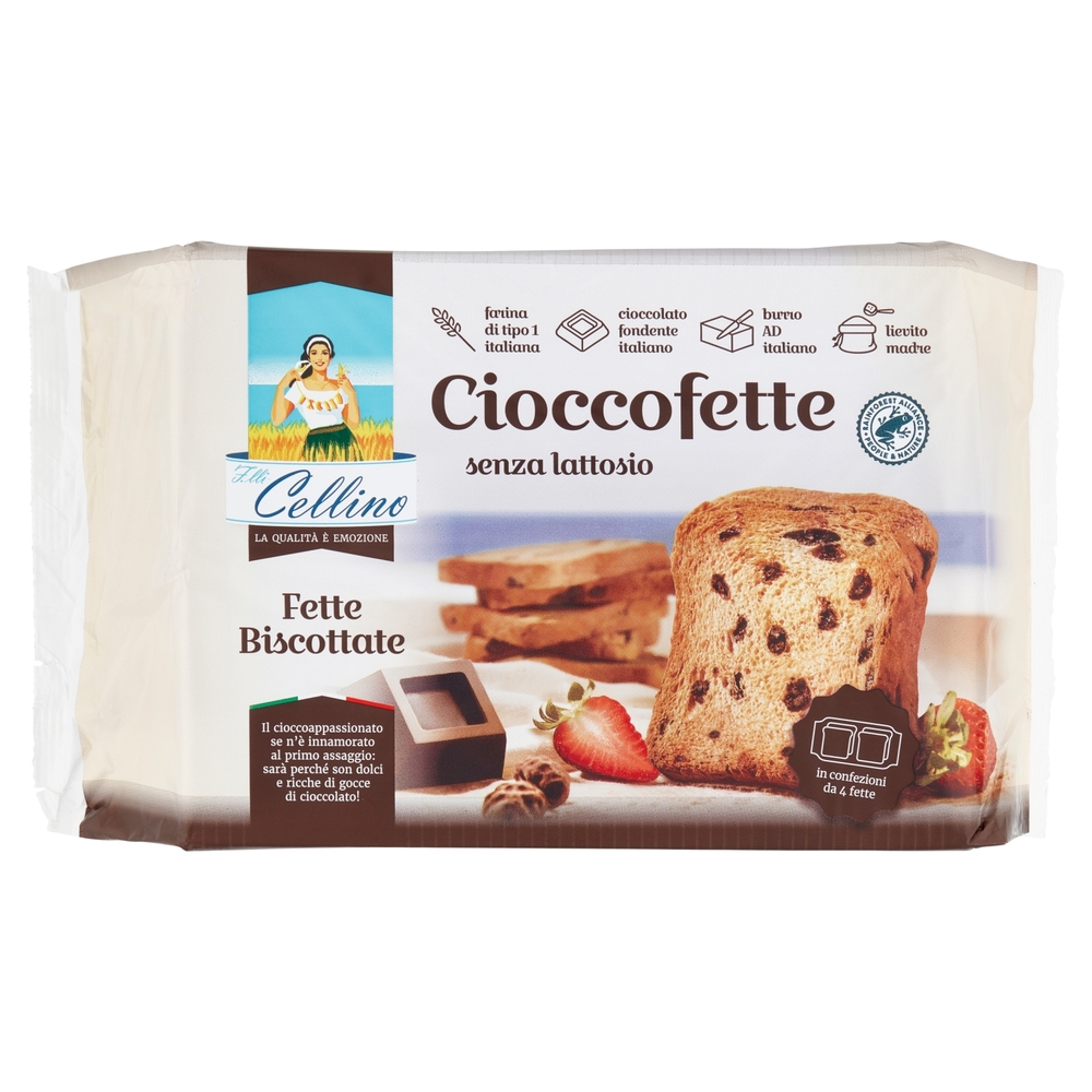 F.lli Cellino Cioccofette senza lattosio Fette Biscottate 360 g