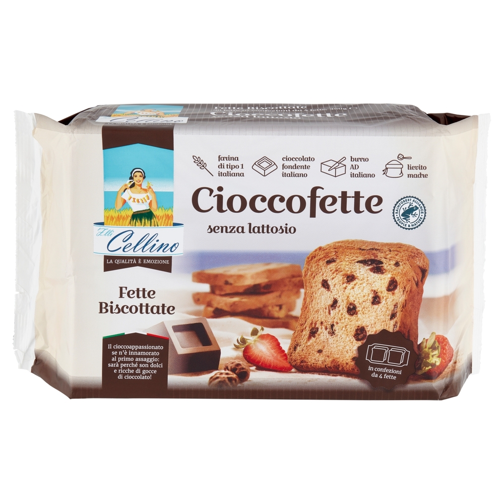 F.lli Cellino Cioccofette senza lattosio Fette Biscottate 360 g