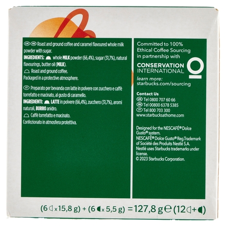 STARBUCKS Caramel Macchiato by Nescafé Dolce Gusto Latte Macchiato al caramello 12 capsule 127,8 g