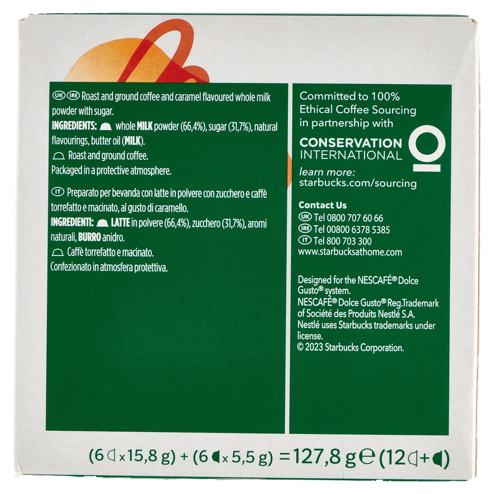 STARBUCKS Caramel Macchiato by Nescafé Dolce Gusto Latte Macchiato al caramello 12 capsule 127,8 g