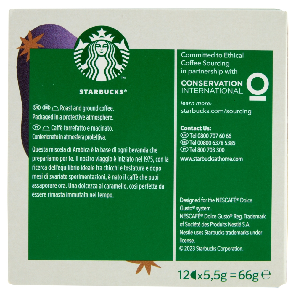 STARBUCKS Espresso Roast by Nescafé Dolce Gusto Caffè espresso 12 capsule 66 g