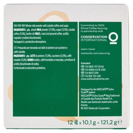 STARBUCKS Caffè Latte by Nescafé Dolce Gusto Caffè latte 12 capsule 121,2 g
