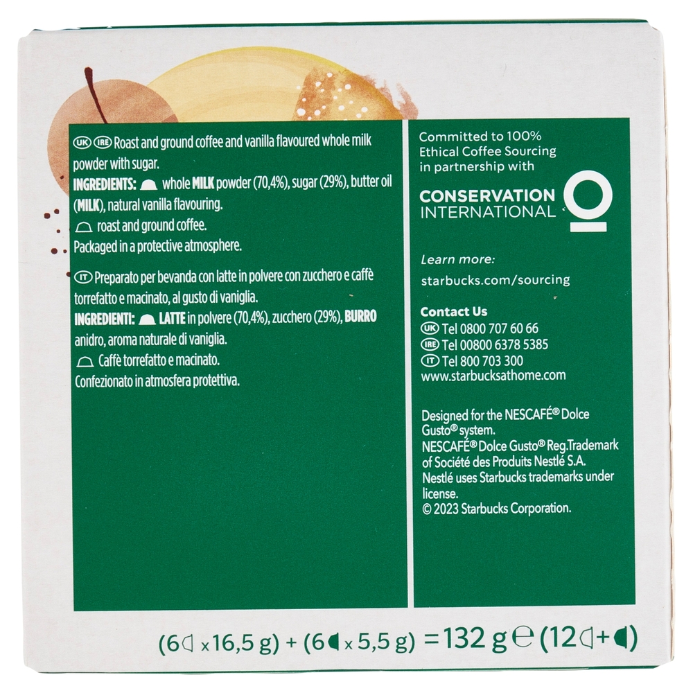 STARBUCKS Madagascar Vanilla Macchiato by Nescafé Dolce Gusto Macchiato vaniglia 12 capsule 132 g