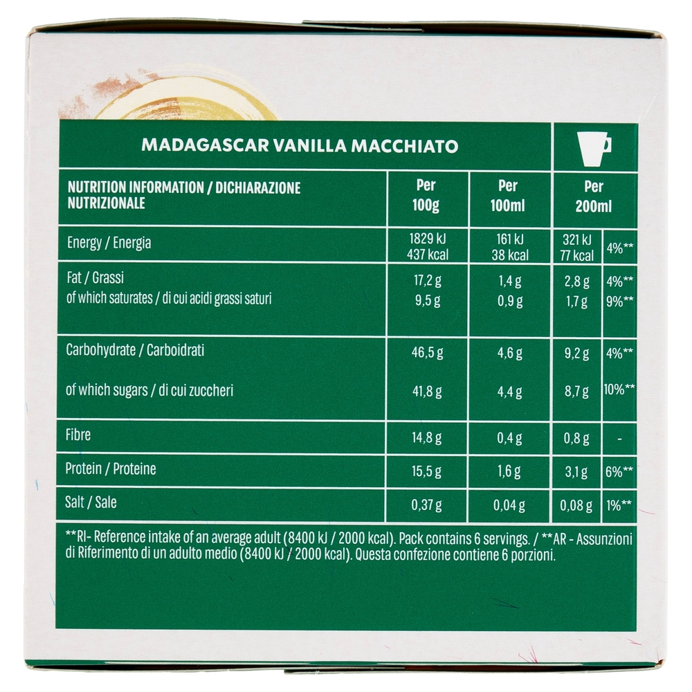 STARBUCKS Madagascar Vanilla Macchiato by Nescafé Dolce Gusto Macchiato vaniglia 12 capsule 132 g
