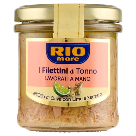 Rio mare i Filettini di Tonno Lavorati a Mano all'Olio di Oliva con Lime e Zenzero 130 g