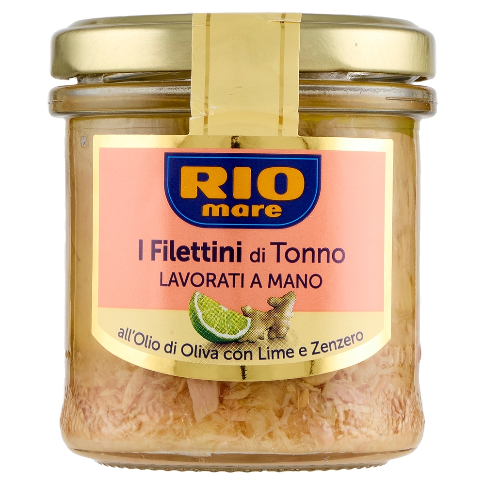 Rio mare i Filettini di Tonno Lavorati a Mano all'Olio di Oliva con Lime e Zenzero 130 g