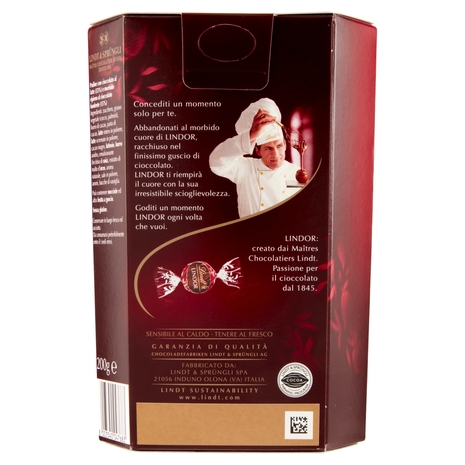 Lindt Cioccolatini Lindor Doppio Cioccolato Scatola 200 g