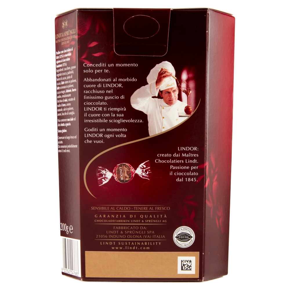 Lindt Cioccolatini Lindor Doppio Cioccolato Scatola 200 g