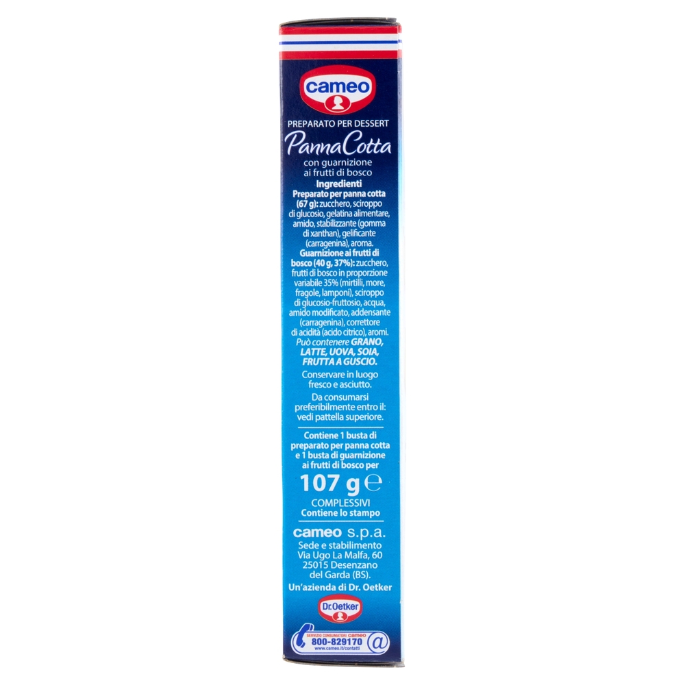 cameo Preparato per Panna Cotta con guarnizione ai frutti di bosco 107 g