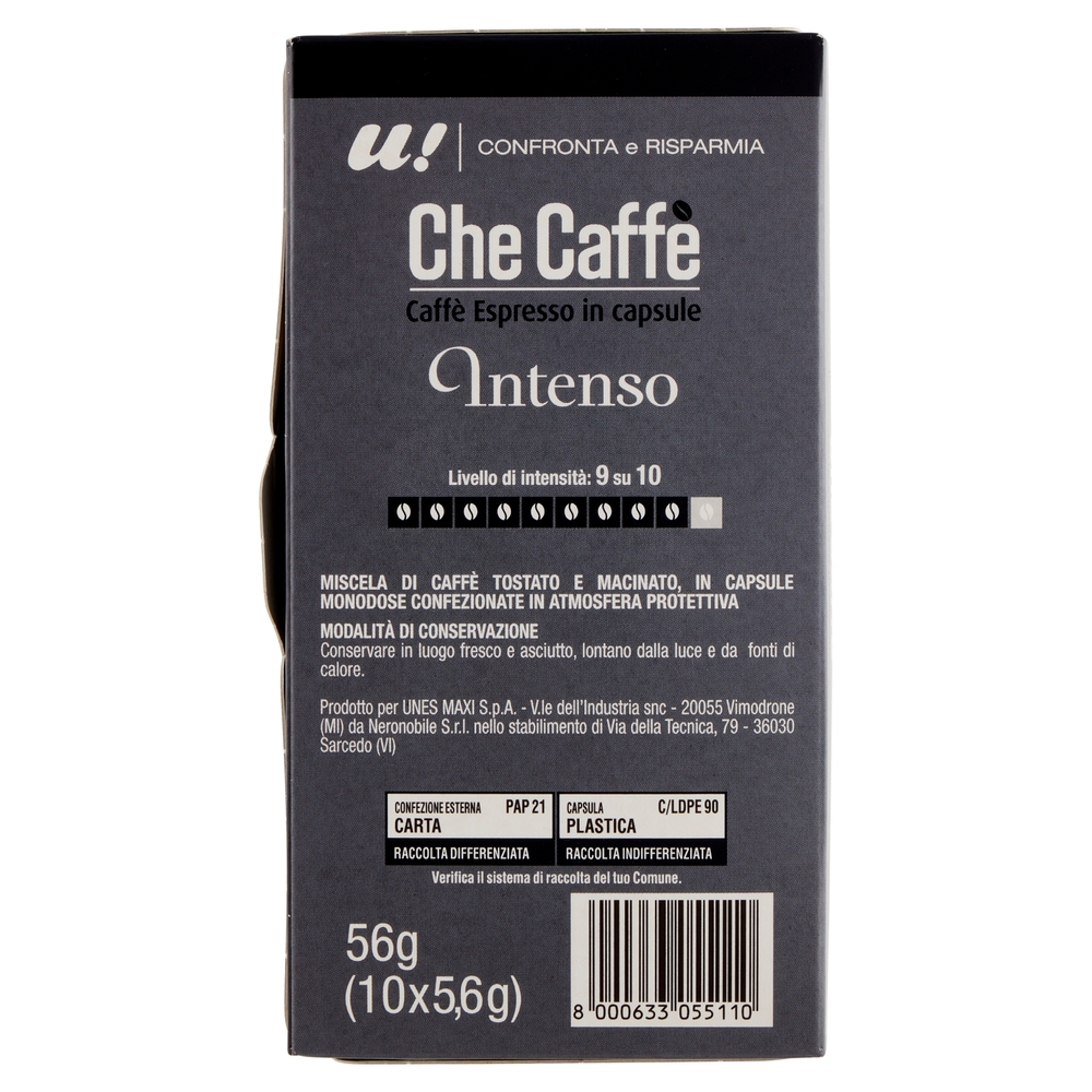 10 Capsule Che Caffè Intenso Monodose Nespresso U! Confronta e Risparmia
