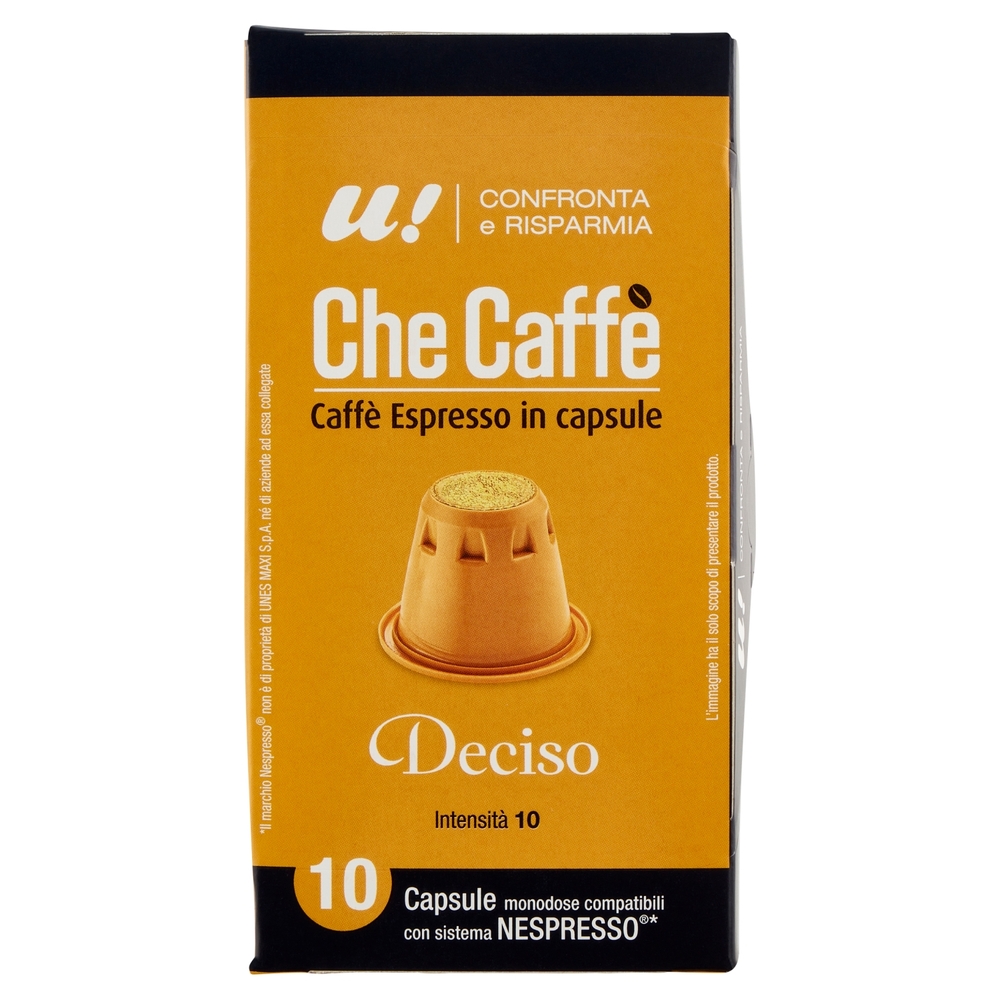 10 Capsule Che Caffè Deciso Monodose Nespresso U! Confronta e Risparmia