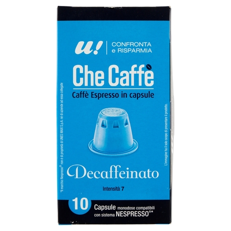 10 Capsule Che Caffè Decaffeinato Monodose Nespresso U! Confronta e Risparmia