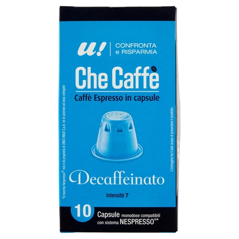 10 Capsule Che Caffè Decaffeinato Monodose Nespresso U! Confronta e Risparmia
