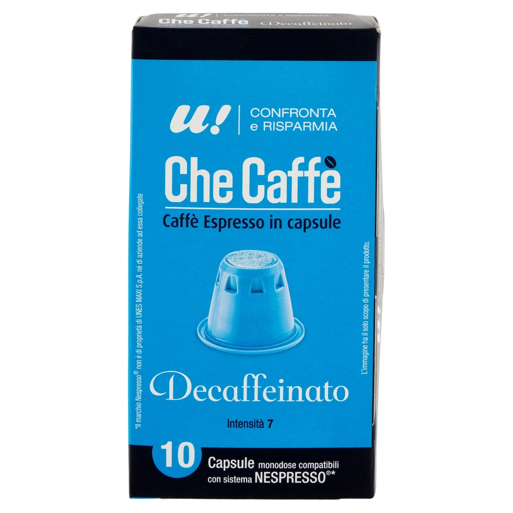 10 Capsule Che Caffè Decaffeinato Monodose Nespresso U! Confronta e Risparmia