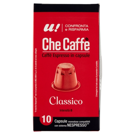 10 Capsule Che Caffè Classico Monodose Nespresso U! Confronta e Risparmia
