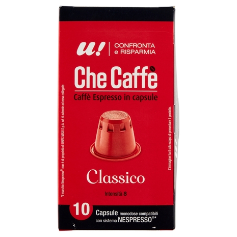 10 Capsule Che Caffè Classico Monodose Nespresso U! Confronta e Risparmia