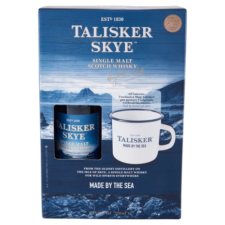 Talisker Skye Single Malt Scotch Whisky 70 cl + Talisker Metal Mug 1 pz