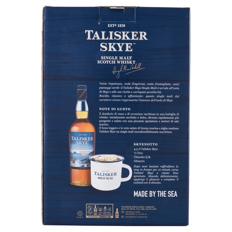 Talisker Skye Single Malt Scotch Whisky 70 cl + Talisker Metal Mug 1 pz