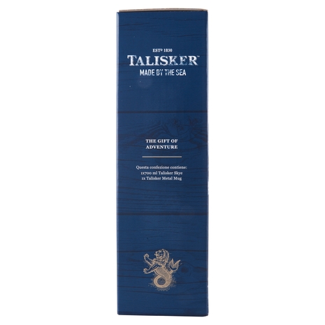 Talisker Skye Single Malt Scotch Whisky 70 cl + Talisker Metal Mug 1 pz