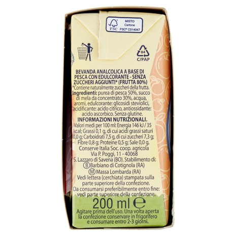 Jolly Colombani Pesca Senza Zuccheri Aggiunti* 3 x 200 ml