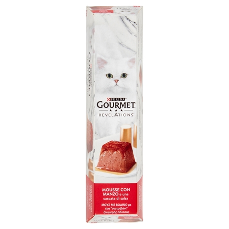 PURINA GOURMET Revelations Mousse con Manzo e una cascata di salsa 4 x 57 g