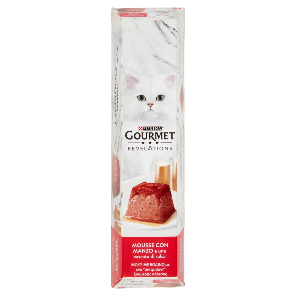 PURINA GOURMET Revelations Mousse con Manzo e una cascata di salsa 4 x 57 g