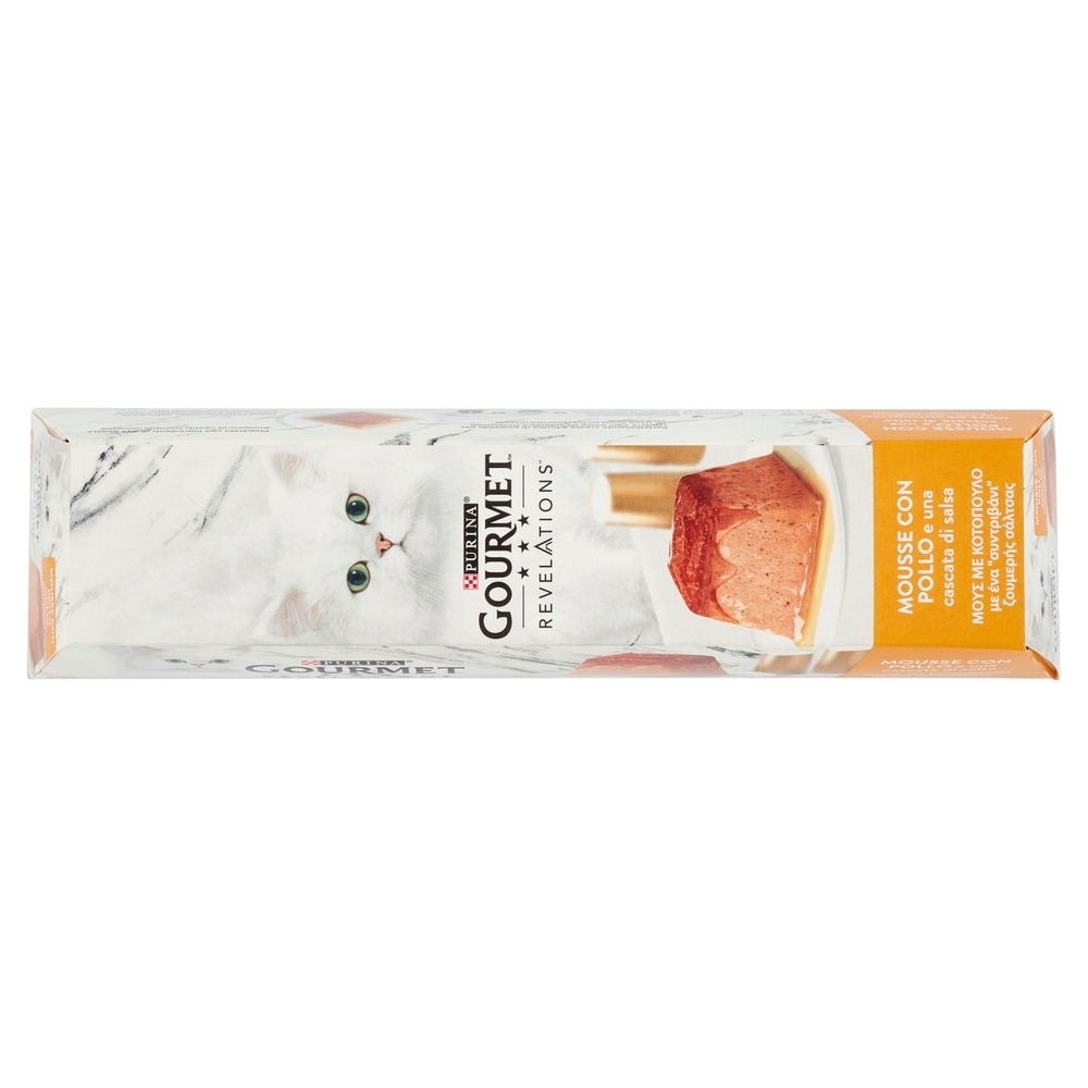 PURINA GOURMET Revelations Mousse con Pollo e una cascata di salsa 4 x 57 g