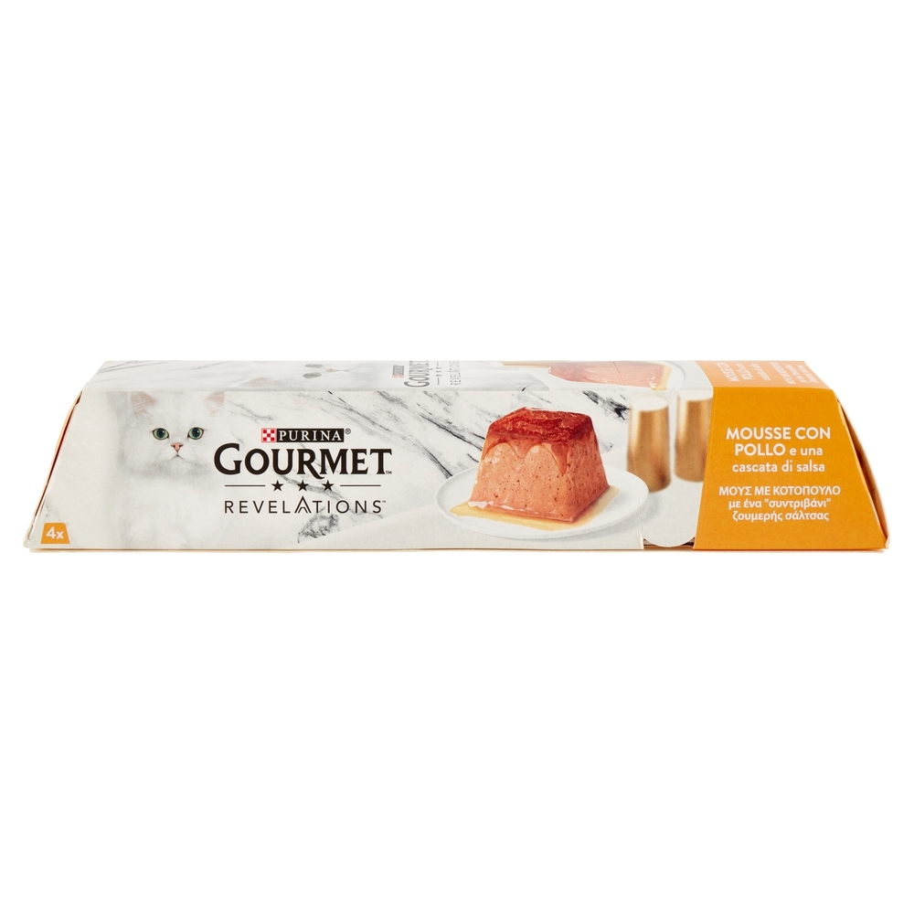 PURINA GOURMET Revelations Mousse con Pollo e una cascata di salsa 4 x 57 g