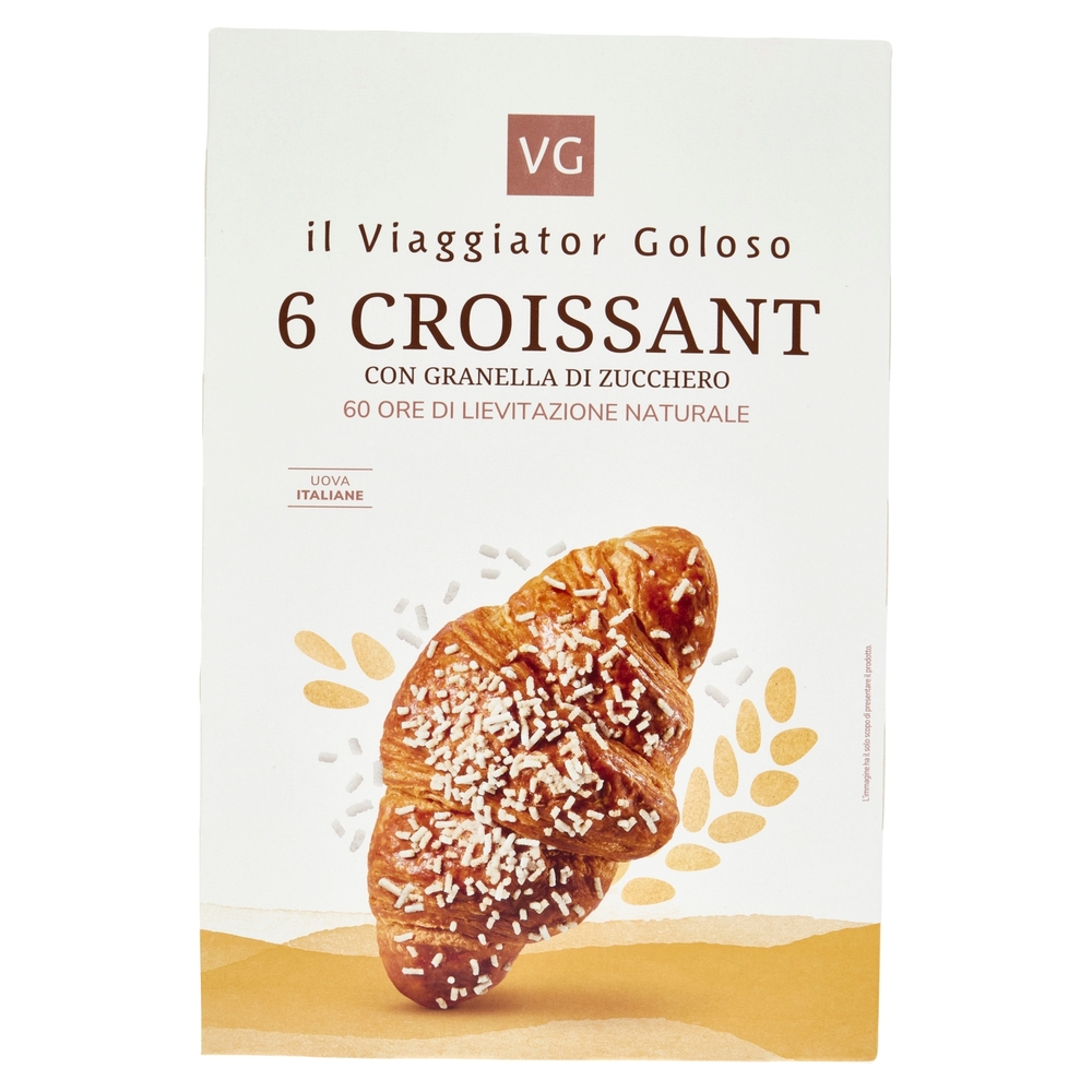 6 Croissant con Granella di Zucchero Il Viaggiator Goloso