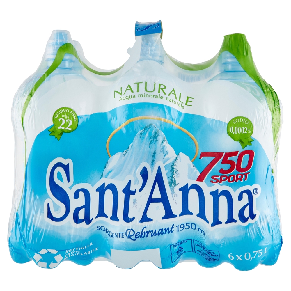 Sant'Anna 750 Sport Naturale Sorgente Rebruant Vinadio 6 x 0,75 L