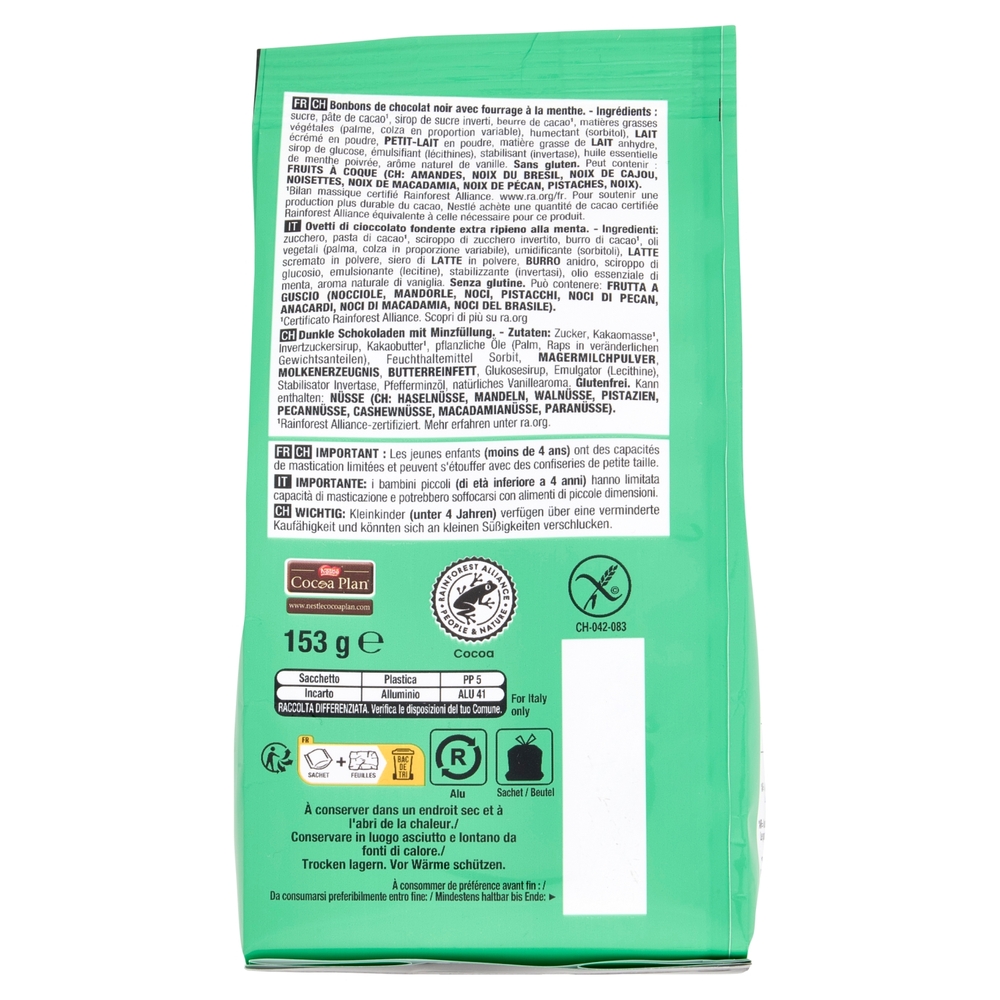 NESTLÉ AFTER EIGHT Ovetti di Cioccolato Fondente Ripieno alla Menta 153 g