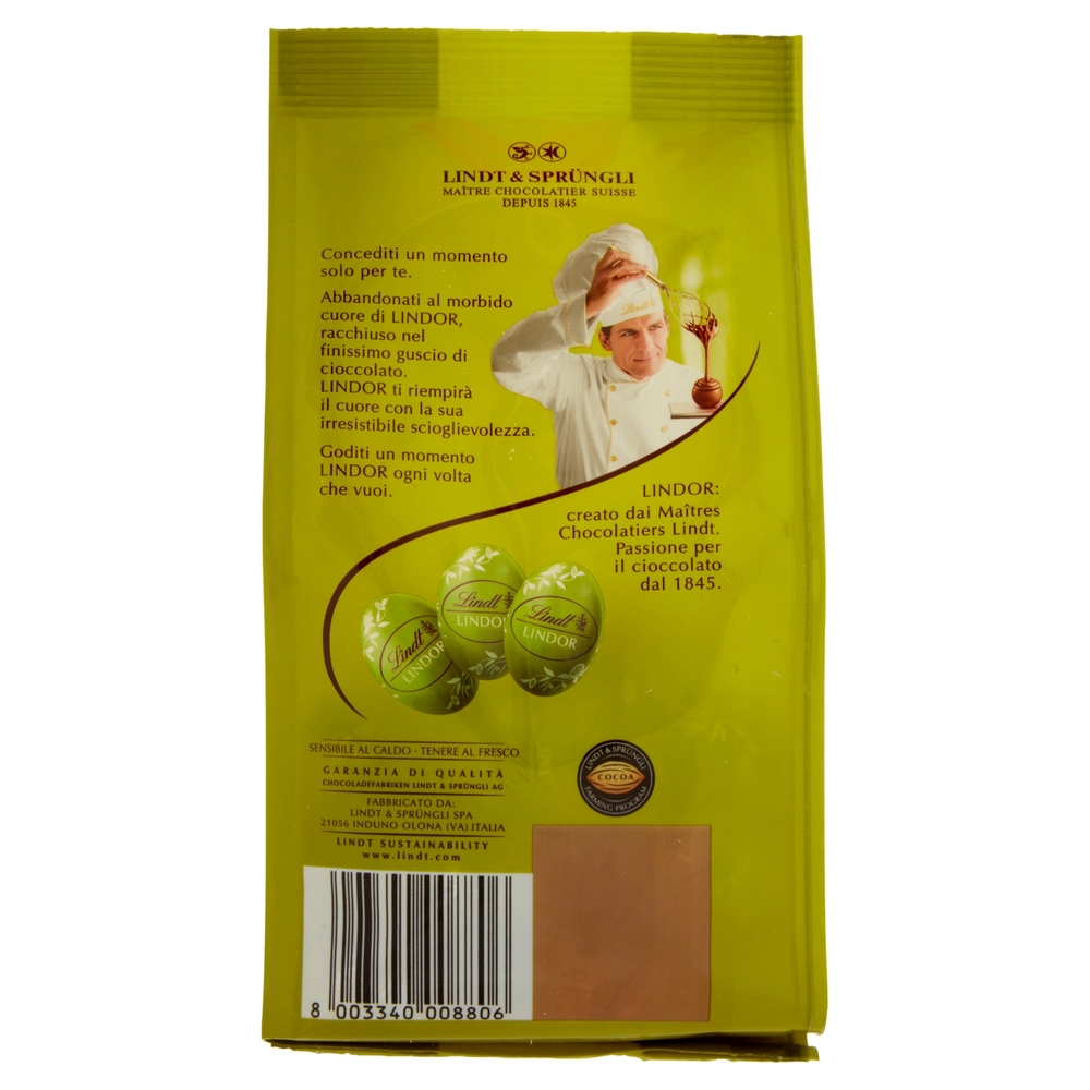 Lindt Lindor Ovetti di cioccolato Pasqua Cioccolato al latte Pistacchio 180g