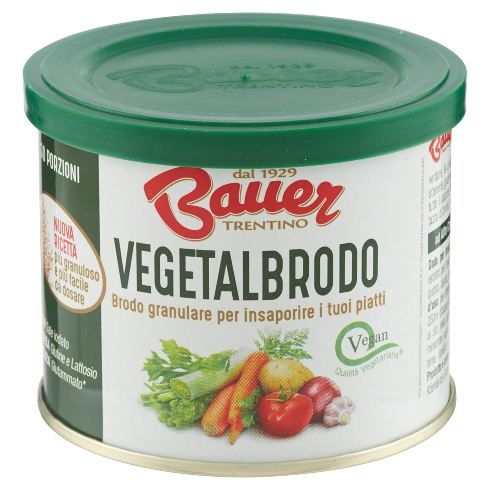 Bauer Vegetalbrodo Brodo granulare per insaporire i tuoi piatti 120 g