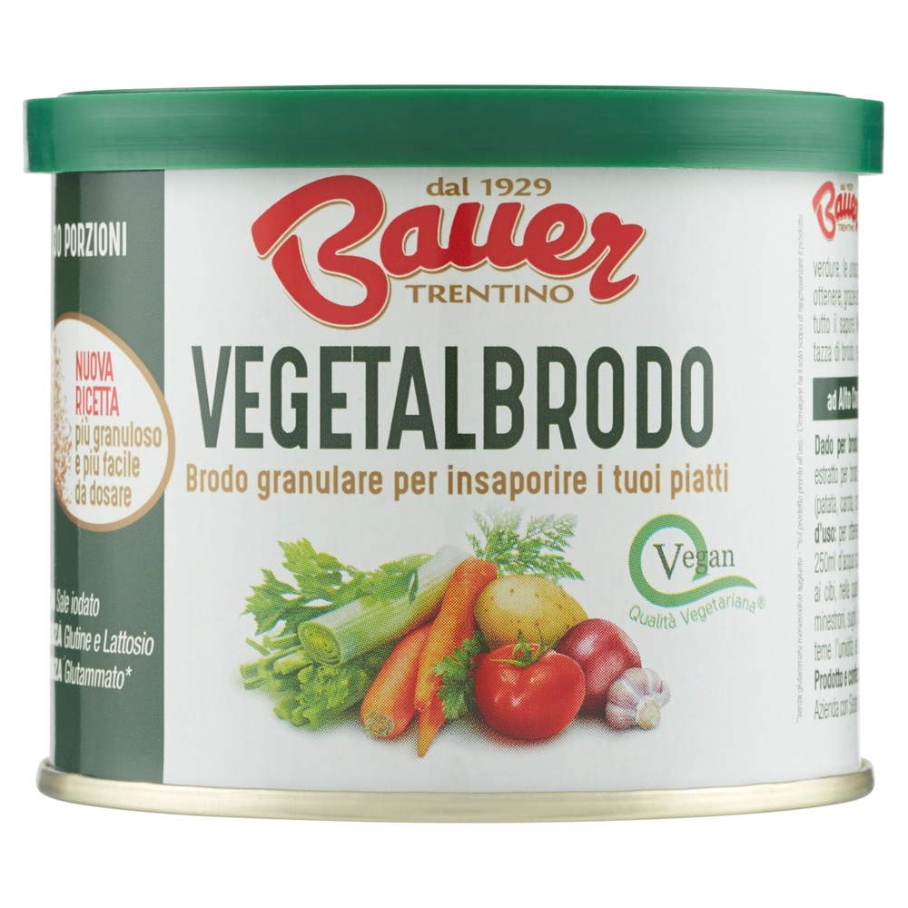 Bauer Vegetalbrodo Brodo granulare per insaporire i tuoi piatti 120 g